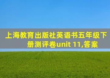 上海教育出版社英语书五年级下册测评卷unit 11,答案